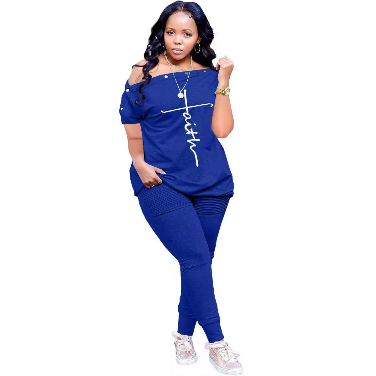 Faith 2 piece Buckle Set - Royal Blue