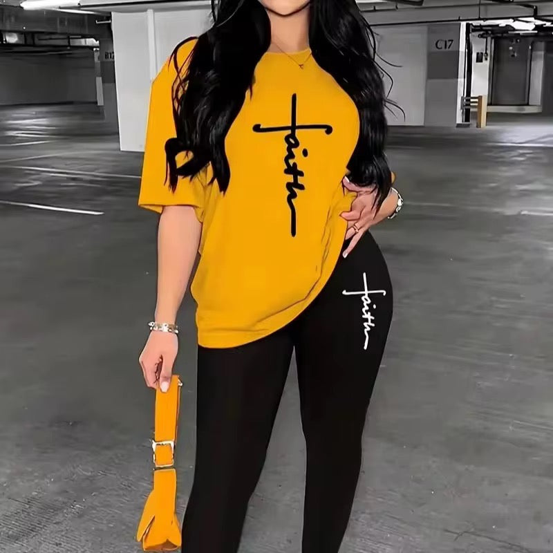 FAITH Legging Set - Black/Gold