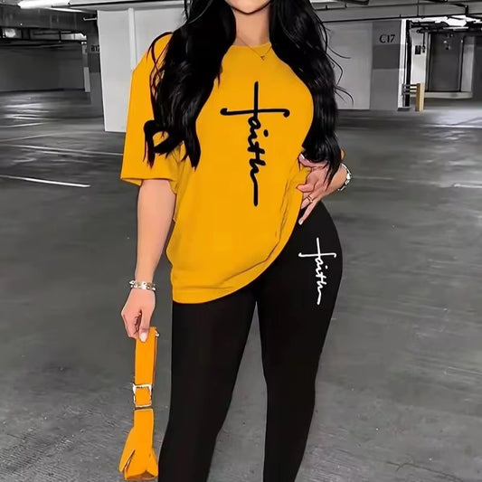 FAITH Legging Set - Black/Gold