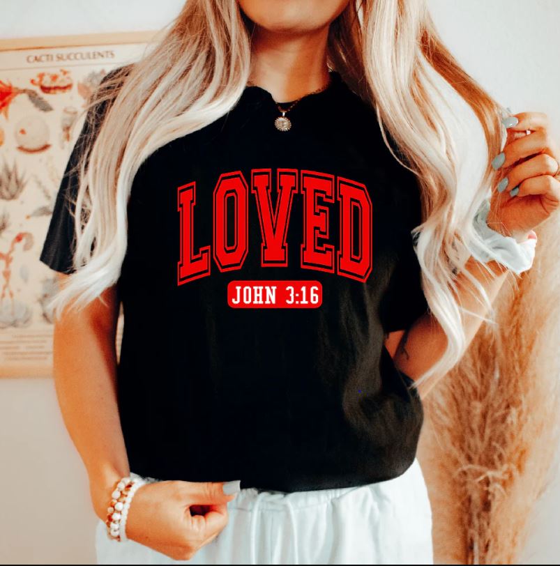 Loved John 3:16 Tee - Black