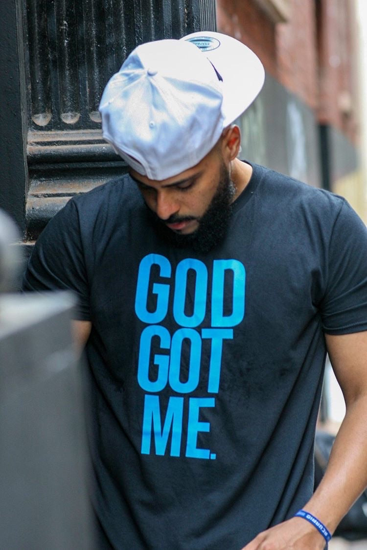 God Got Me Period Tee - Black/Blue
