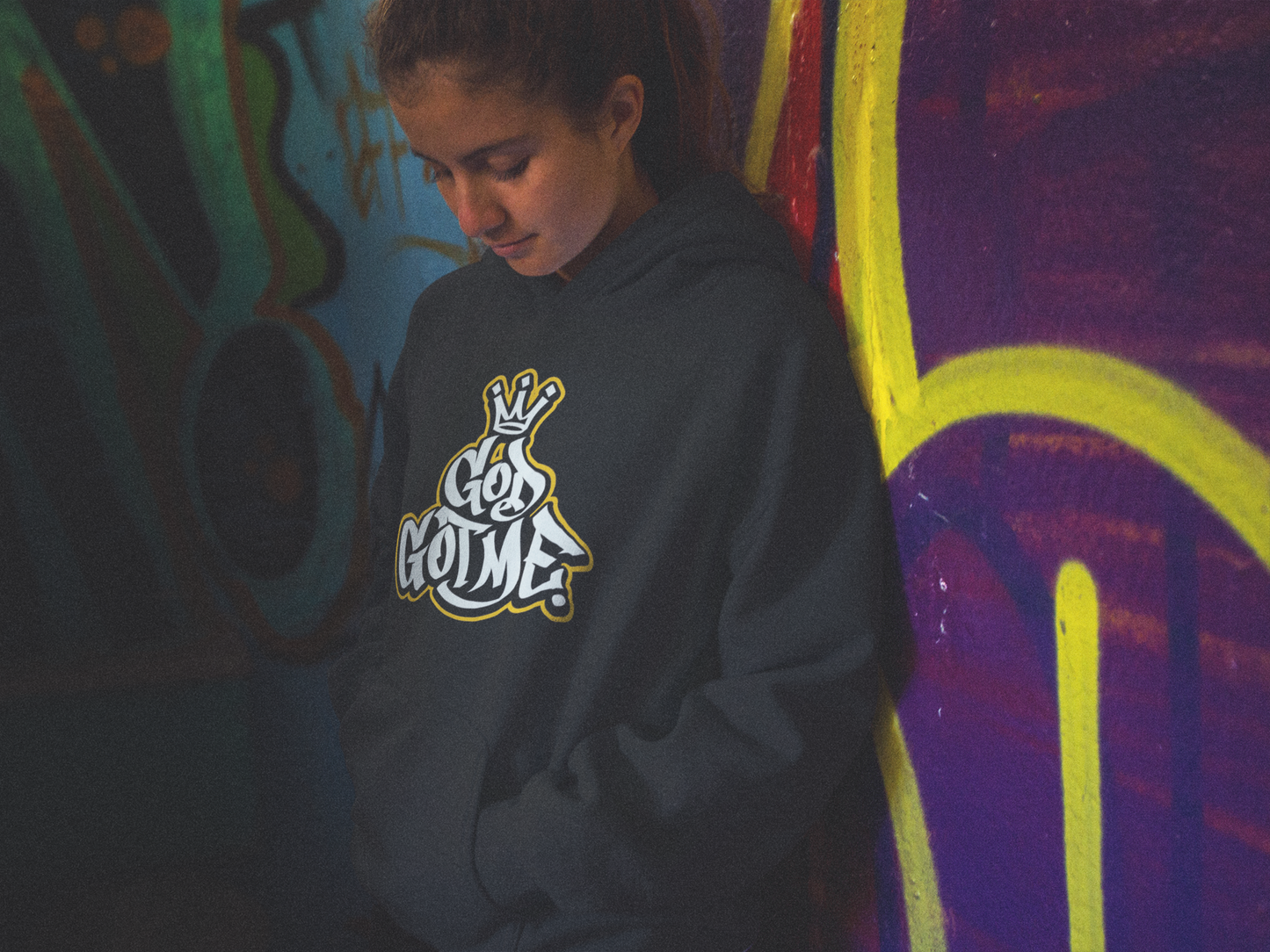 God Got Me Period Hoodie - Black