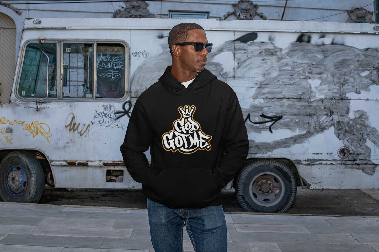 God Got Me Period Hoodie - Black