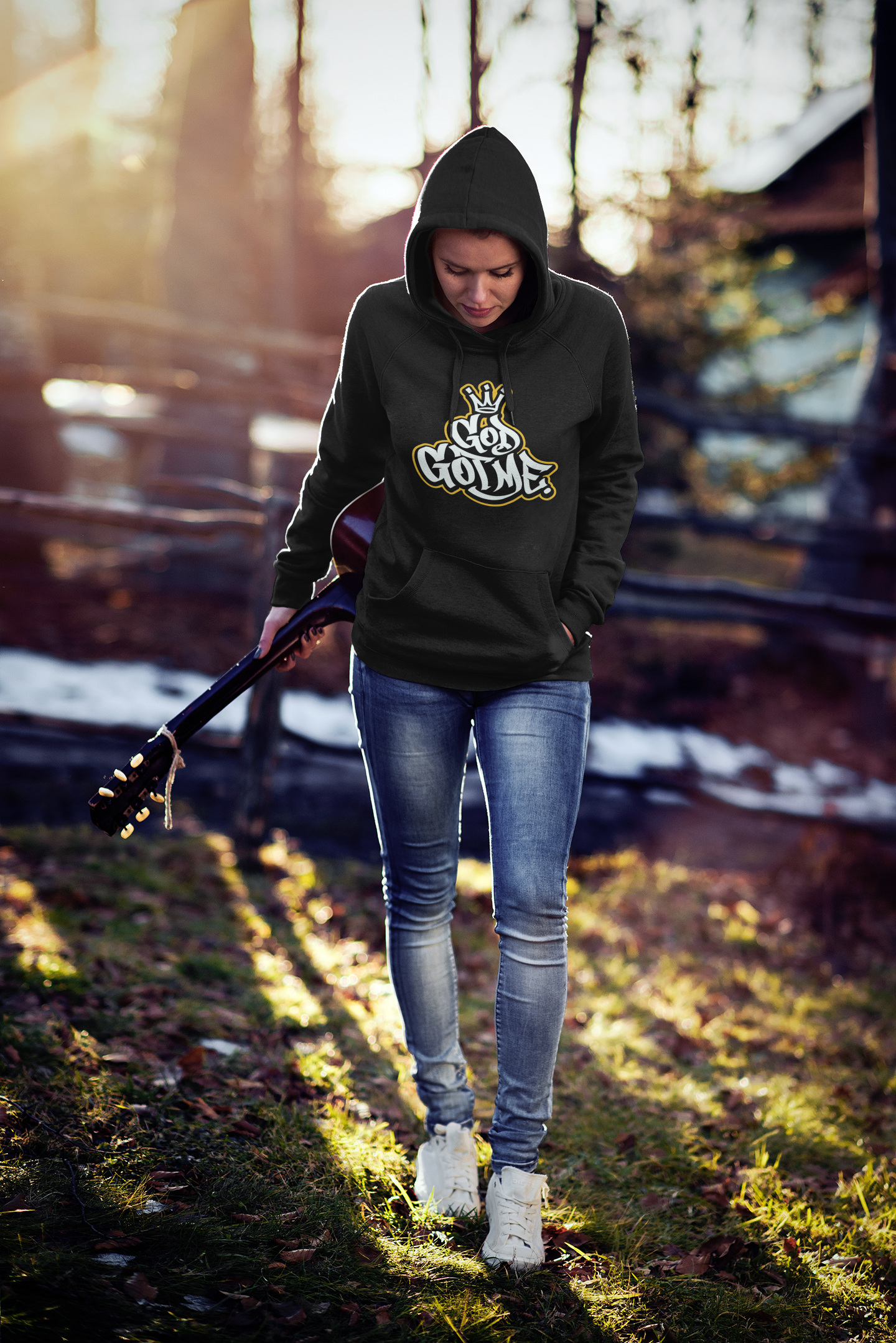 God Got Me Period Hoodie - Black