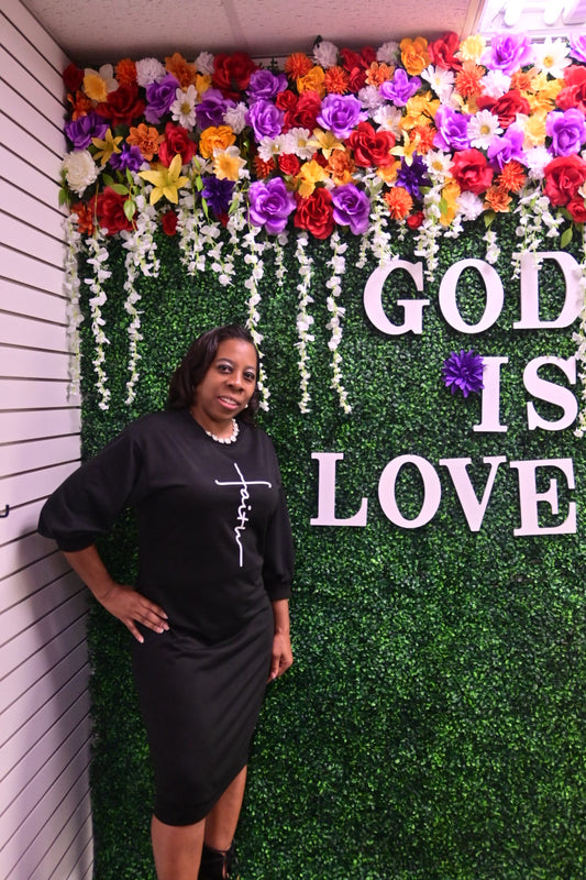 FAITH Sweater Dress - Black