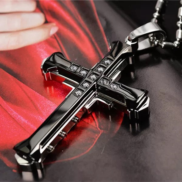 Men’s Studded Cross Chain