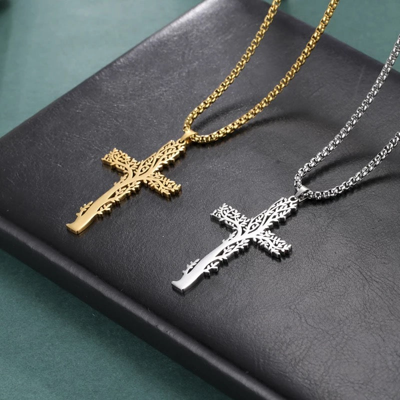 Tree of clearance life cross necklace