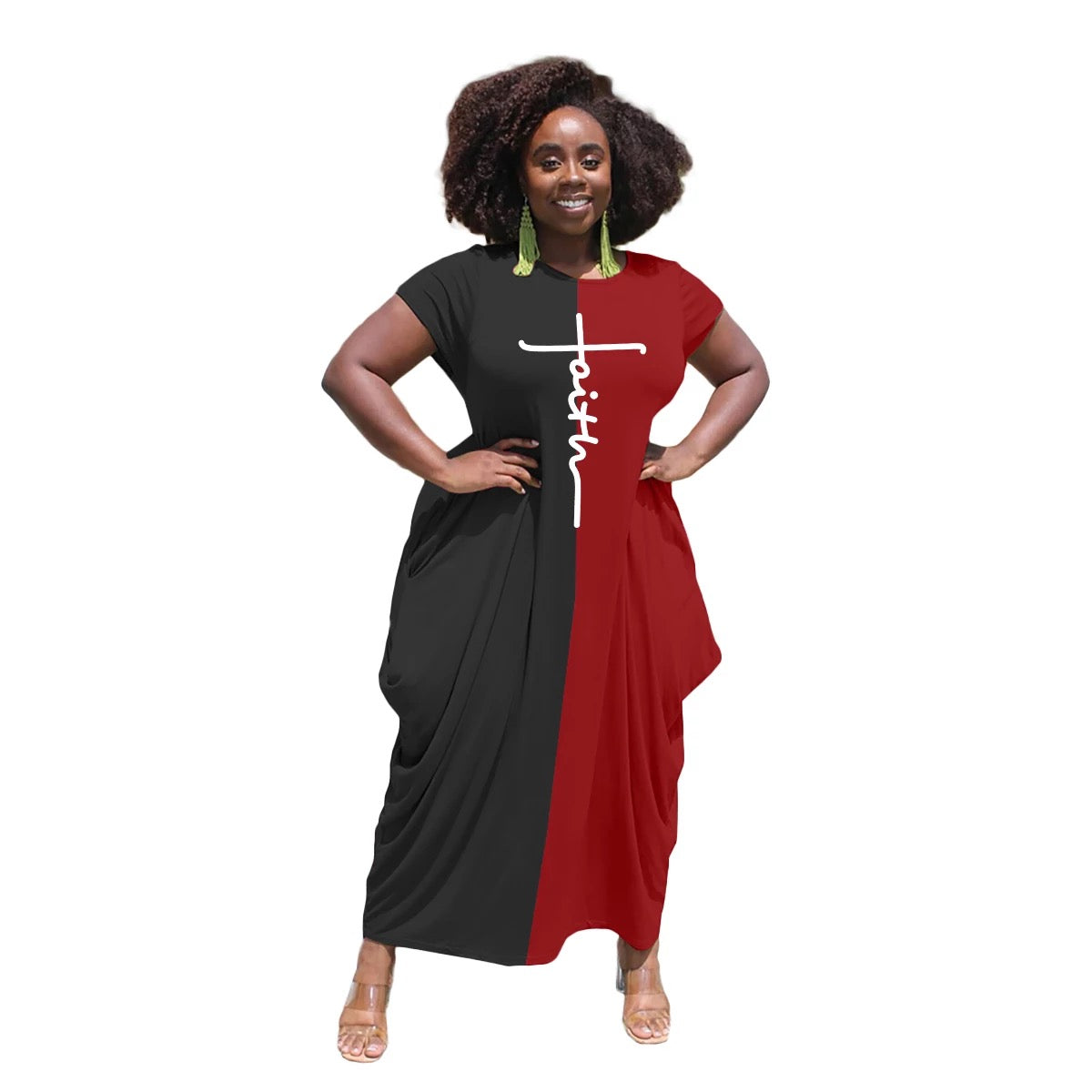 Multi FAITH Dress - Red/Black