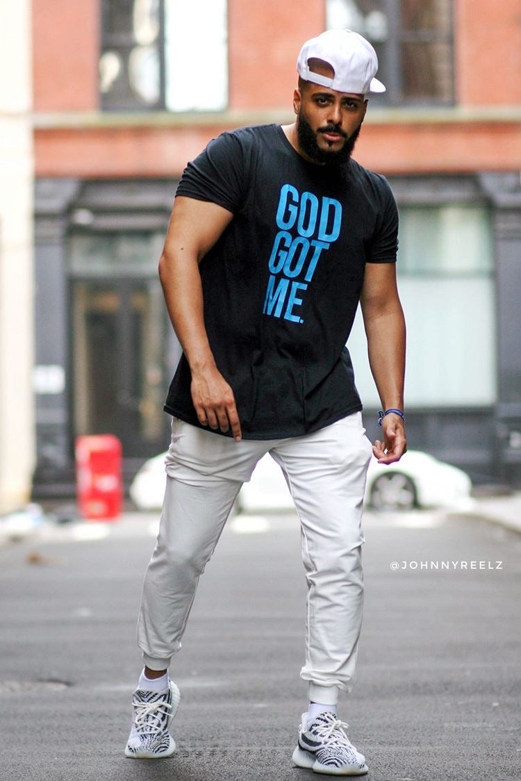 God Got Me Period Tee - Black/Blue
