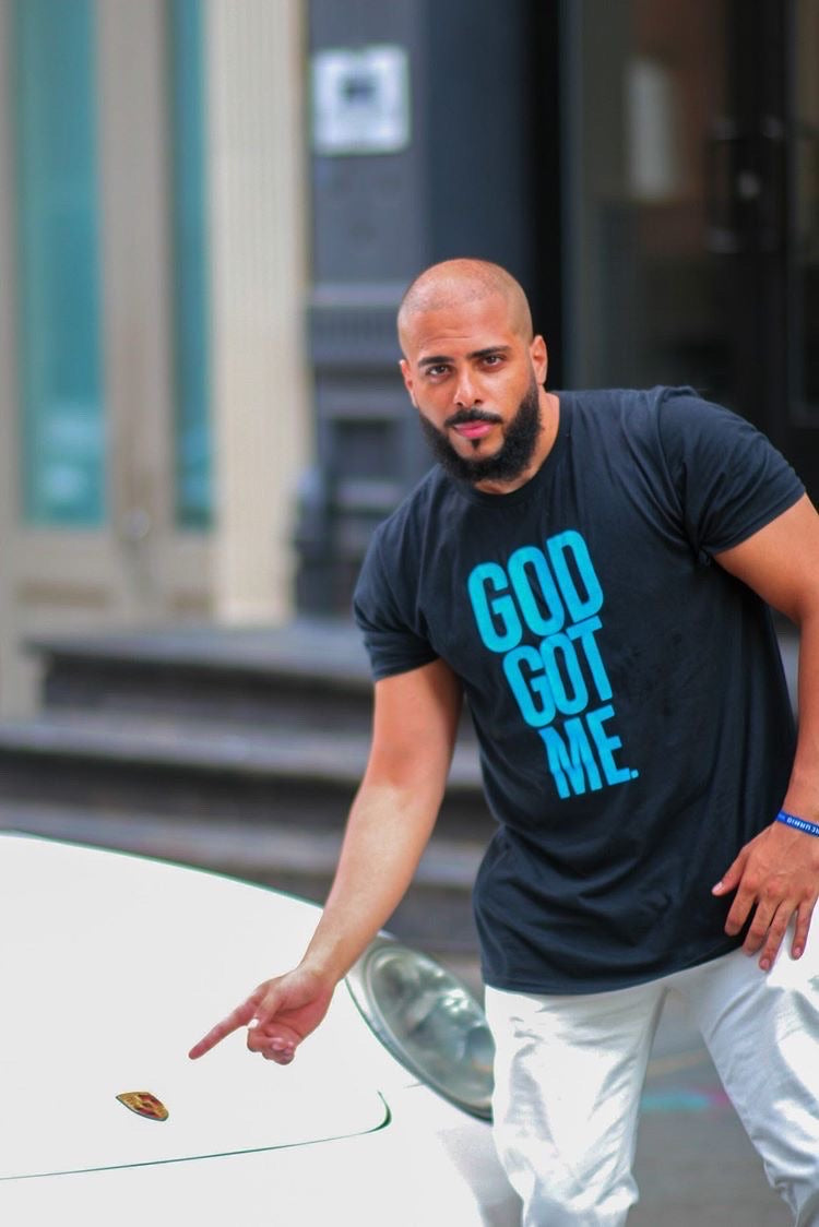 God Got Me Period Tee - Black/Blue