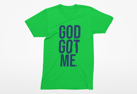 God Got Me Period Tee - Green/Navy