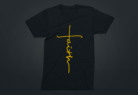 Faith Gold Cross Tee -